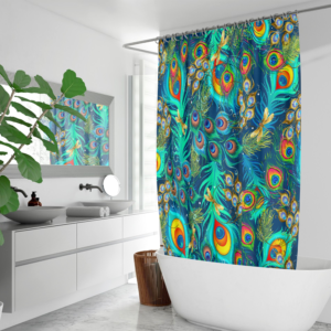 Peacock Quick-Drying Shower Curtain