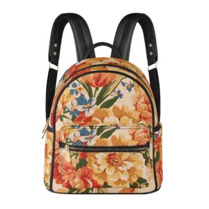 Vintage Foliates Beige Floral Backpack