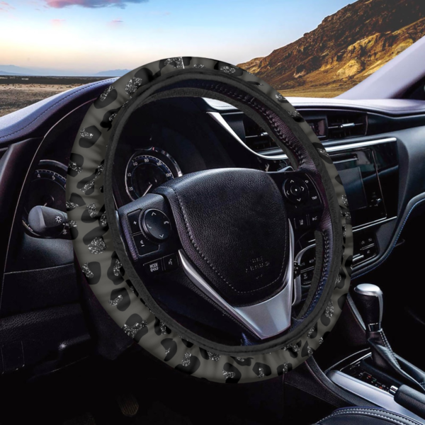 Black Leopard Steering Wheel Covers