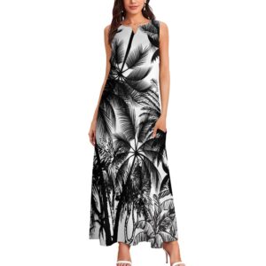 Coconut Tree Pattern Long Dress