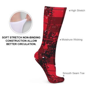 Red and Black Buffalo Plaid Thick Socks