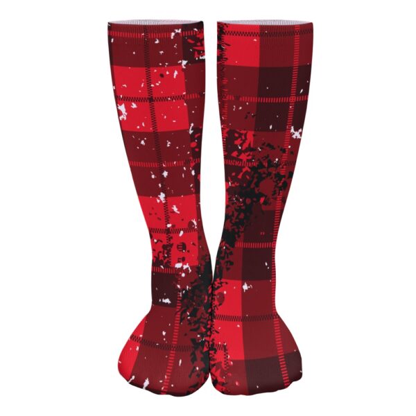 Red and Black Buffalo Plaid Thick Socks