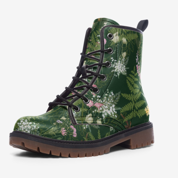 Green Fern Wildflower Vegan Leather Boots