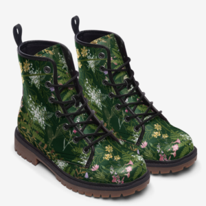 Green Fern Wildflower Vegan Leather Boots