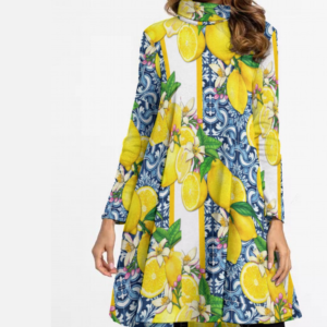 Sicily Inspired High Neck Lemon Dress