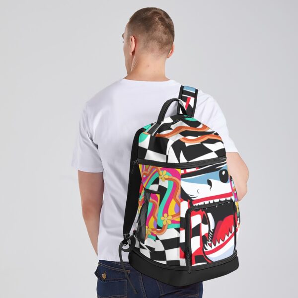 Shark Mouth Checkerboard Backpack