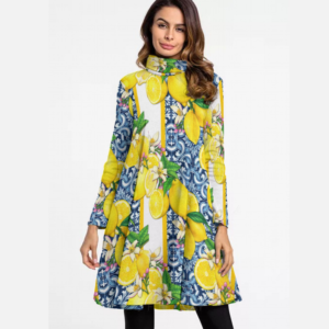 Sicily Inspired High Neck Lemon Dress