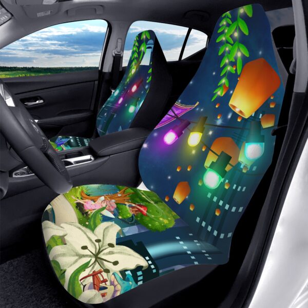 Starry Night Fairies Lilly Flowers Car Seat Covers – 2PCS