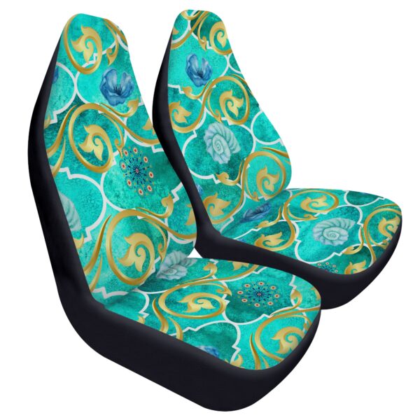 Elegant Turquoise Pattern Car Seat Cover – 2PCS