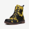 Black & Yellow Vegan Leather Boots