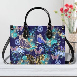 Stylish Blue Butterfly Shoulder Handbag Bag