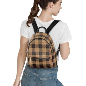 Tartan Pattern Print Casual Backpack for Women