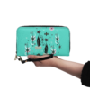 Mid century Teal Atomic Vegan Leather Wallet