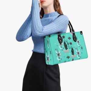 Atomic Cat Teal Mid Century Shoulder Handbag Bag