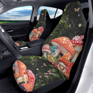 Red Mushroom Starry Night Car Seat Cover – 2PCS