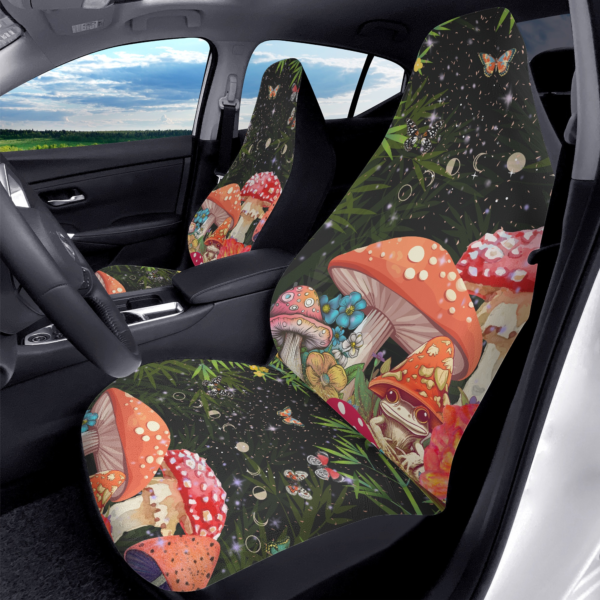 Red Mushroom Starry Night Car Seat Cover – 2PCS