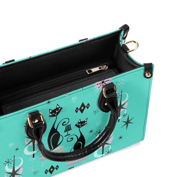 Atomic Cat Teal Mid Century Shoulder Handbag Bag
