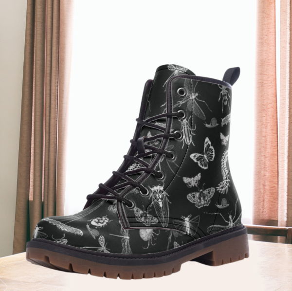 Insects Nature Bugs Vegan Combat Boots