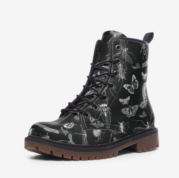 Insects Nature Bugs Vegan Combat Boots