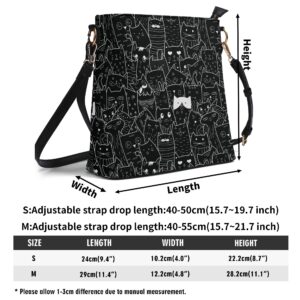 Black Cat Cute Pattern Bucket Shoulder Bag