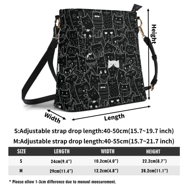 Black Cat Cute Pattern Bucket Shoulder Bag