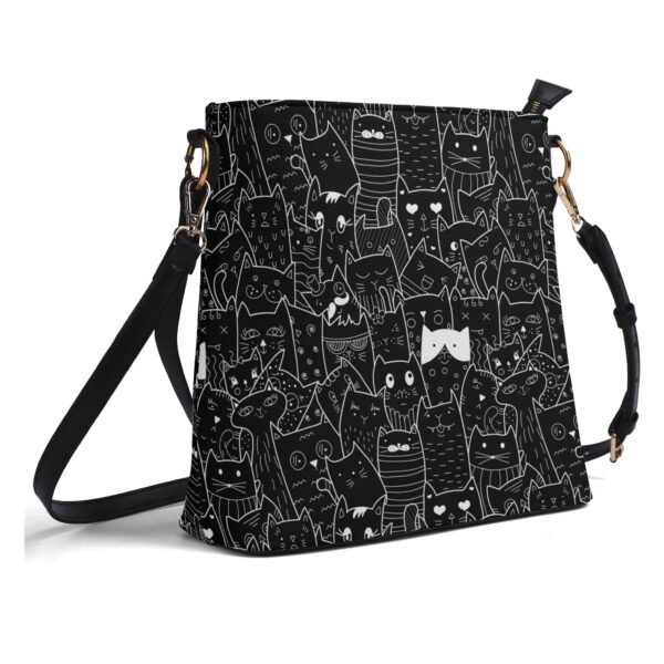 Black Cat Cute Pattern Bucket Shoulder Bag