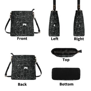 Black Cat Cute Pattern Bucket Shoulder Bag