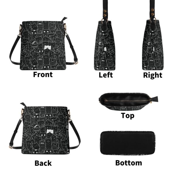 Black Cat Cute Pattern Bucket Shoulder Bag